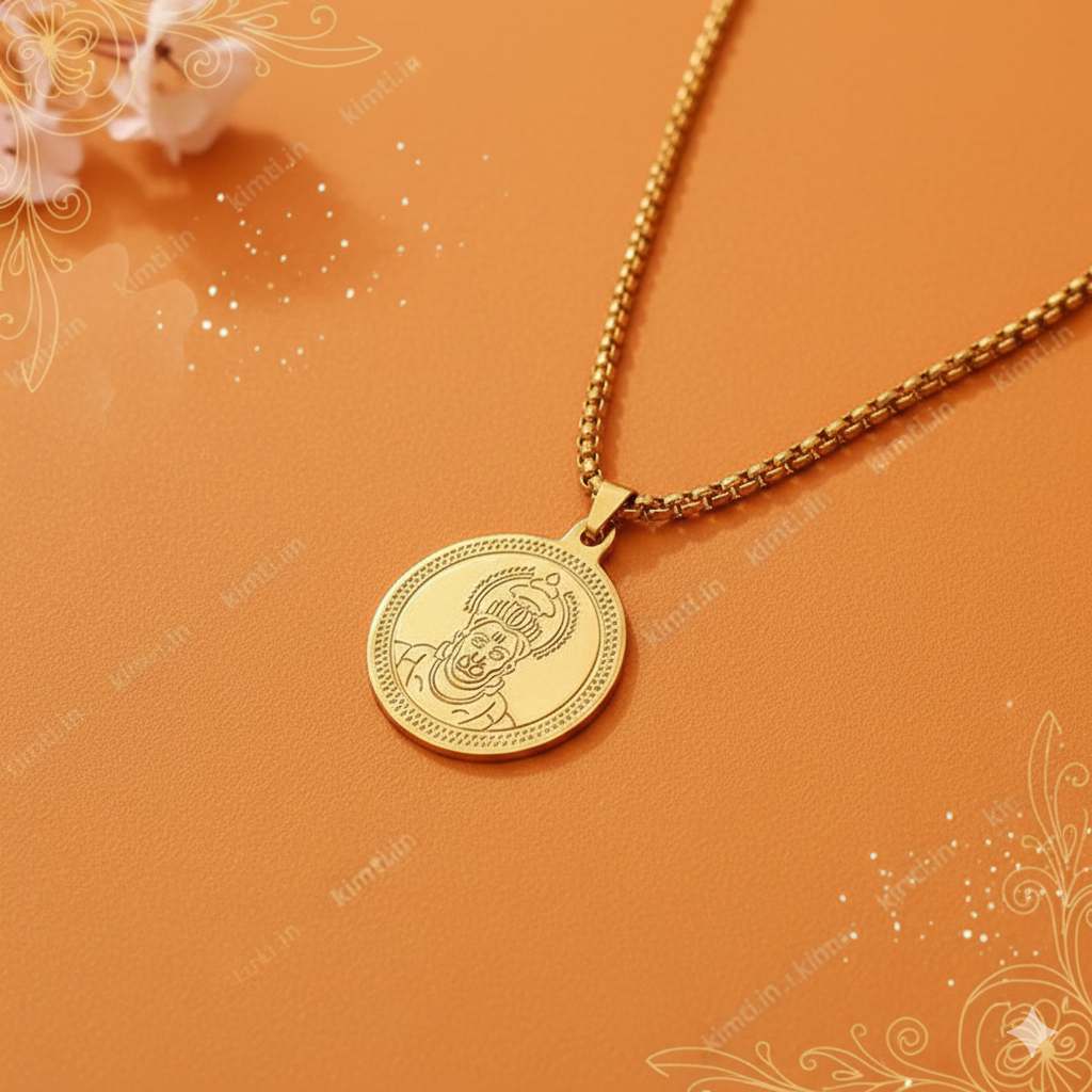 Gold Plated Hanuman Locket With Chain
