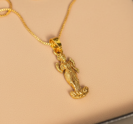 Gold Plated Laxmi Mataji Pendant with Chain